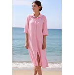 Glara Propínací midi šaty ze 100% lnu 1168398