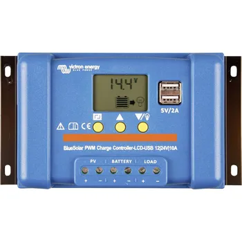 solární regulátor Victron Energy Blue-Solar PWM-LCD a USB solární regulátor nabíjení PWM 12 V, 24 V 10 A