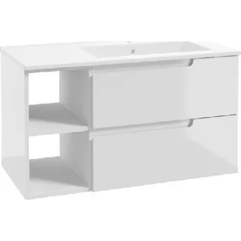 Koupelnový nábytek kielle Skříňka s umyvadlem 90 cm, pravá varianta, lesklá bílá - 50002S90R0