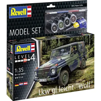 Plastikový model Lkw gl leicht "Wolf" - obsahuje barvy a lepidlo - Revell ModelSet 63277