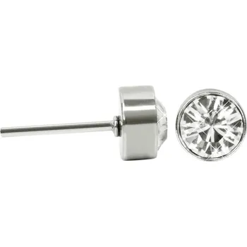 Náušnice Třpytivé ocelové náušnice pecky Chaton Crystal Levien