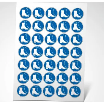 Značení Traiva s.r.o. Příkaz používej pracovní obuv Verze: Samolepka 40 x 40 mm tl. 0.1 mm - arch 35 ks - Kód: 02699