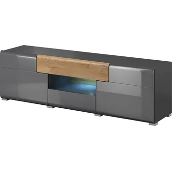 Televizní stolek MOB Tamie Typ 41 (tmavě šedá + dub)