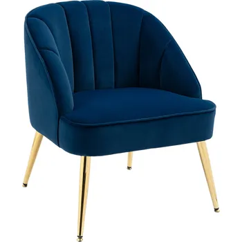Křeslo Čalouněné křeslo se sametovým vzhledem 65x64x77 cm | tmavě modré
