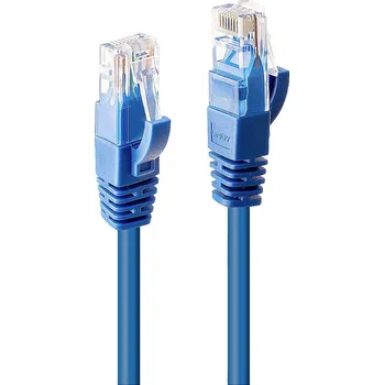 Datový kabel LINDY 48025 RJ45 síťové kabely, propojovací kabely CAT 6 U/UTP 30.00 m modrá 1 ks