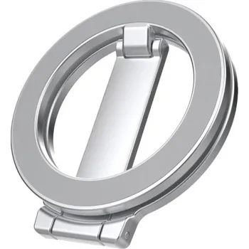 Skládací kulatý magnetický držák telefonu 6,35 x 5,8 cm Kompaktní stojánek na mobil Univerzální magnetický úchyt stříbrná