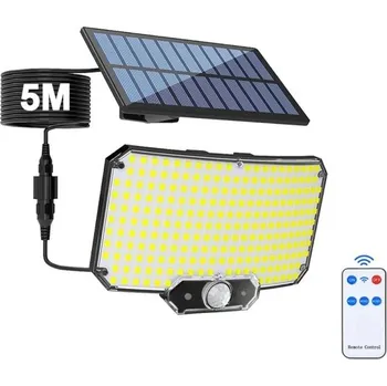 Nástěnné svítidlo Solární LED bezpečnostní světlo 5V 234 LED 5 m kabel PIR senzor IP65 venkovní nástěnné osvětlení zahrada dvůr zeď