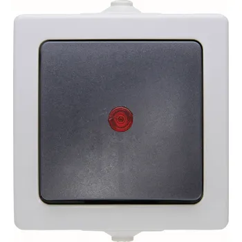 Elektrická zásuvka Kopp 566656002 spínání ve vlhkých místnostech kontrolní spínač Nautic šedá 1 ks