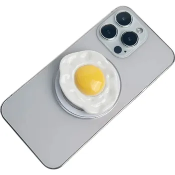 Kreativní držák na telefon 5,5 cm ve tvaru vajíčka Skládací magnetický stojánek pro iPhone Mac Samsung Univerzální