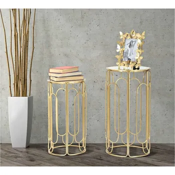 Stojan na květiny Sada stojanů na květiny Yeraldina 36,5 cm zlatá