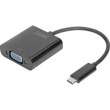 Audio kabel Digitus DA-70853 USB / VGA adaptér [1x USB-C® zástrčka - 1x VGA zásuvka] černá 15.00 cm