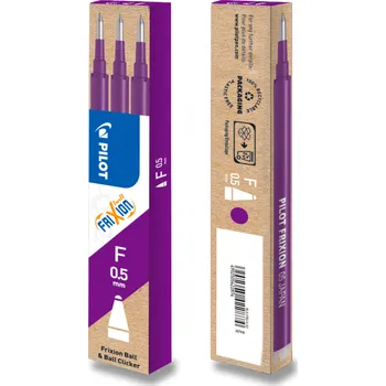 Náplň do psacích potřeb PILOT náplň FriXion 05 fialová -sada 3ks