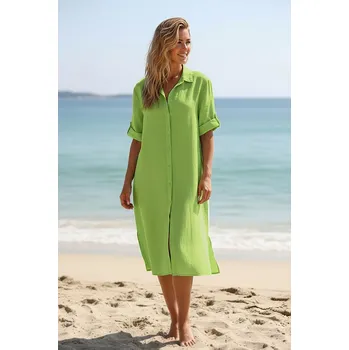 Dámské šaty Glara Propínací midi šaty ze 100% lnu 1168447