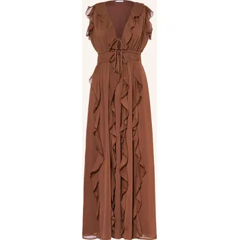 Dámské šaty Mrs & Hugs Dámské Šaty S Volány, hnědá, 40