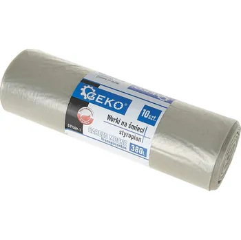 Pytle na odpadky Geko Odpadkové pytle z polystyrenu VELMI PEVNÉ 380 l (role 10 ks) – průhledné
