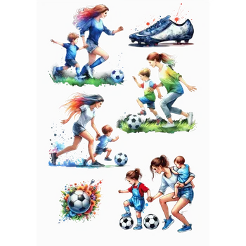 Jedlá dekorace na dort Jedlý tisk – Fotbal s mámou: Společné okamžiky A4 Jedlý papír