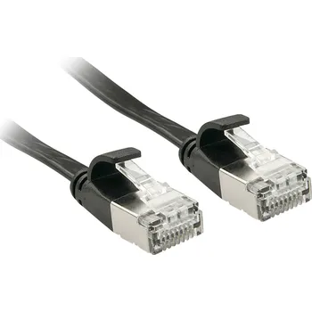 Datový kabel LINDY 47485 RJ45 síťové kabely, propojovací kabely CAT 6A U/FTP 10.00 m černá s ochranou 1 ks