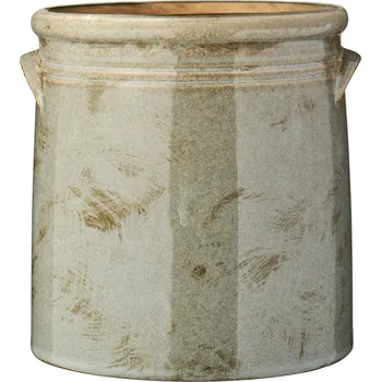 Obal na květináč Ib Laursen Keramický obal na květináč s uchy Grey 15 cm