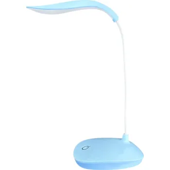 Stojací lampa Kompaktní LED stolní lampa 21 x 15 cm, dotykové zapnutí, 3 úrovně osvětlení, USB nabíjení, ideální na čtení, 2,5W, 5V modrá