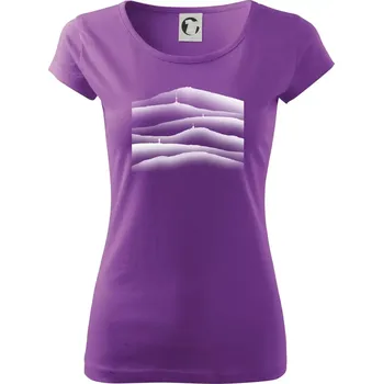 Stínované siluety Českých hor - Dámské triko Pure - M ( Fialová )