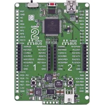 Vývojová deska Vývojová sada mikrokontroléru, PIC24FJ1024GB610, LTC3586, MCU, Mikrokontrolér, Clicker 2, Vývojová deska