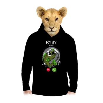 Chlapecká mikina Bastard Ryby volají dětská mikina klokanka Black