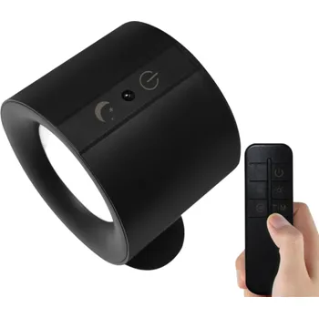 Nástěnné svítidlo LED nástěnné světlo s dotykovým ovládáním Dvojitá hlava Otočné 360° Bezdrátové světlo se třemi barvami světla černá