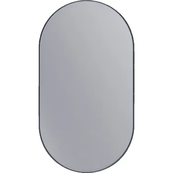 Zrcadlo Erga Oval, oválné zrcadlo 50x90cm, černý rám, ERG-V01-OVAL-5090-BK