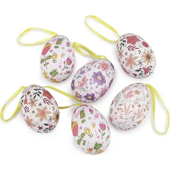 Velikonoční dekorace Velikonoční vajíčka k zavěšení – 6 ks, Ø 3,7 cm × 5,5 cm