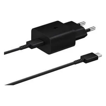 Pouzdro na mobilní telefon Samsung cestovní nabíječka EP-T1510XBE, PD, 15W, kabel USB-C, černá, EU