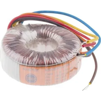 Transformátor Toroidní transformátor, počet výstupů: 2, sekundární napětí: 2 x 9V ac, 4.5kV ac, Měděný vodič, ukončovací vodič, 80