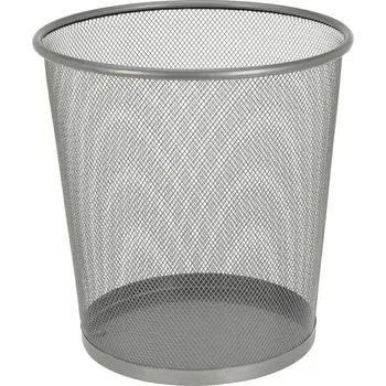 Odpadkový koš Odpadkový koš na papír 28 cm, stříbrný kov