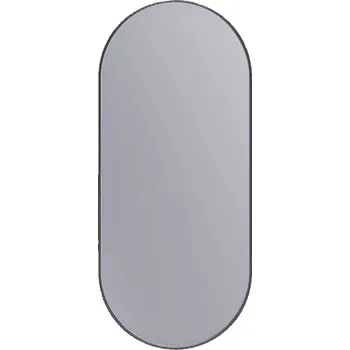 Zrcadlo Erga Oval, oválné zrcadlo 40x90cm, černý rám, ERG-V01-OVAL-4090-BK