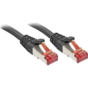 Datový kabel LINDY 47782 RJ45 síťové kabely, propojovací kabely CAT 6 S/FTP 7.50 m černá s ochranou 1 ks