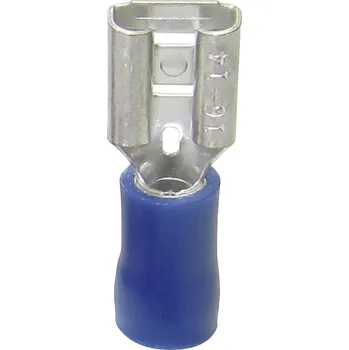 TRU COMPONENTS 1583084 faston zásuvka Šířka zástrčky: 6.30 mm Tloušťka konektoru: 0.80 mm 180 ° částečná izolace žlutá 1 ks