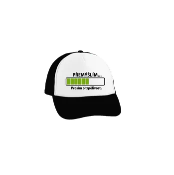 Kšiltovka Bastard Přemýšlím kšiltovka truckerka Black cap