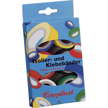 Izolační páska Coroplast 28839 28839 PVC tape set modrá, žlutá, červená, černá, bílá, zelená (d x š) 3 m x 19 mm 6 ks