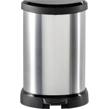 Odpadkový koš Curver DECO Bin 240568 odpadkový koš, 15 l, (š x v x h) 303 x 448 x 268 mm, stříbrná, černá, 1 ks