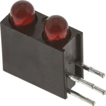 LED páska PCB LED indikátor barva Červená Pravý úhel Průchozí otvor 2 LED 45° 3 V Dialight