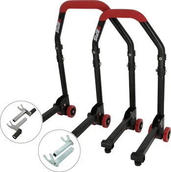 SEFIS M20 sklopný pojízdný univerzální moto stojan přední a zadní set - 2v1 / háky