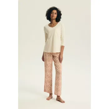 Pánské pyžamo DÁMSKÉ PYŽAMO DENISE 43671 SS26 CREAM-PEACH L