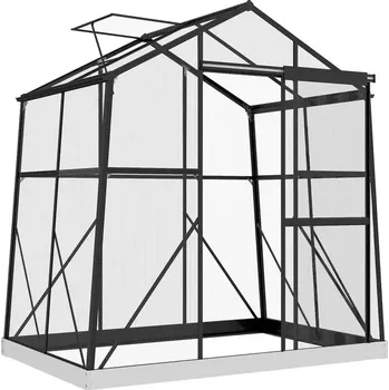 Skleník Polykarbonátový skleník odolný proti povětrnostním vlivům, 192 x 192 x 203 cm, Outsunny | černý