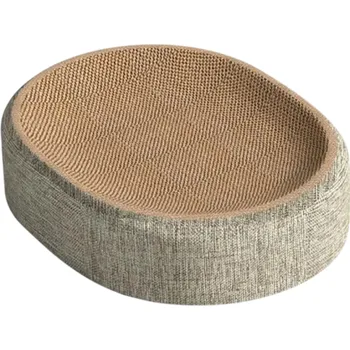 Pelíšek pro psa Oválný škrabací pelíšek pro kočky 41 x 31 x 10 cm Sisalový tkaný materiál Odolné škrabadlo s pelíškem Relaxační lehátko