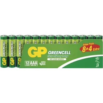 Článková baterie Baterie AAA (R03) Zn-Cl GP Greencell 12ks