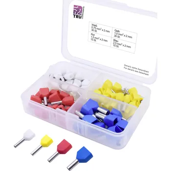 TRU COMPONENTS T1903C021 sada dutinek 0.75 mm², 1 mm², 1.5 mm², 2.5 mm² částečná izolace bílá, žlutá, červená, modrá 90 ks