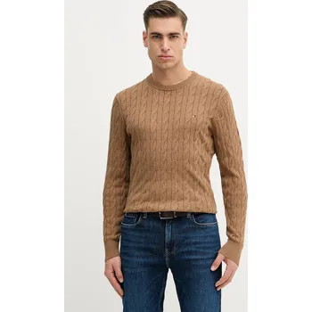 Pánský svetr Bavlněný svetr Tommy Hilfiger MW0MW33132 hnědá 82X, vel. XXL