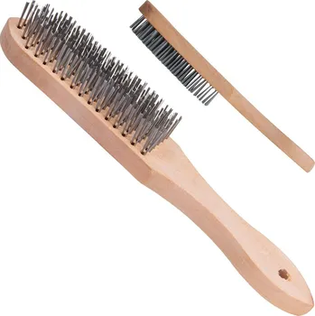 Drátěný kartáč Geko Drátěný kartáč na rez černý 6 řad dřevo (12/120)