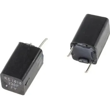 Kondenzátor Fóliový kondenzátor 220pF ±1procent 63V dc, Průchozí otvor 7.5mm RS PRO