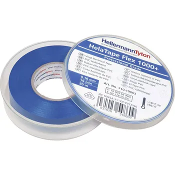 Izolační páska HellermannTyton HelaTape Flex 1000 plus 710-10603 izolační páska HelaTape Flex 1000 plus modrá (d x š) 20 m x 19 mm 1 ks
