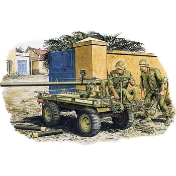 Plastikový model M274 MULE w/106mm R.R. & CREW (HUE CITY 1968) - Dragon Model Kit figurky 3315